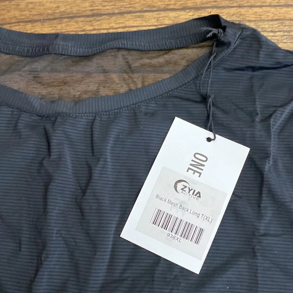 Zyia Mesh Back Long Top - Black - size XL - Picture 2 of 5